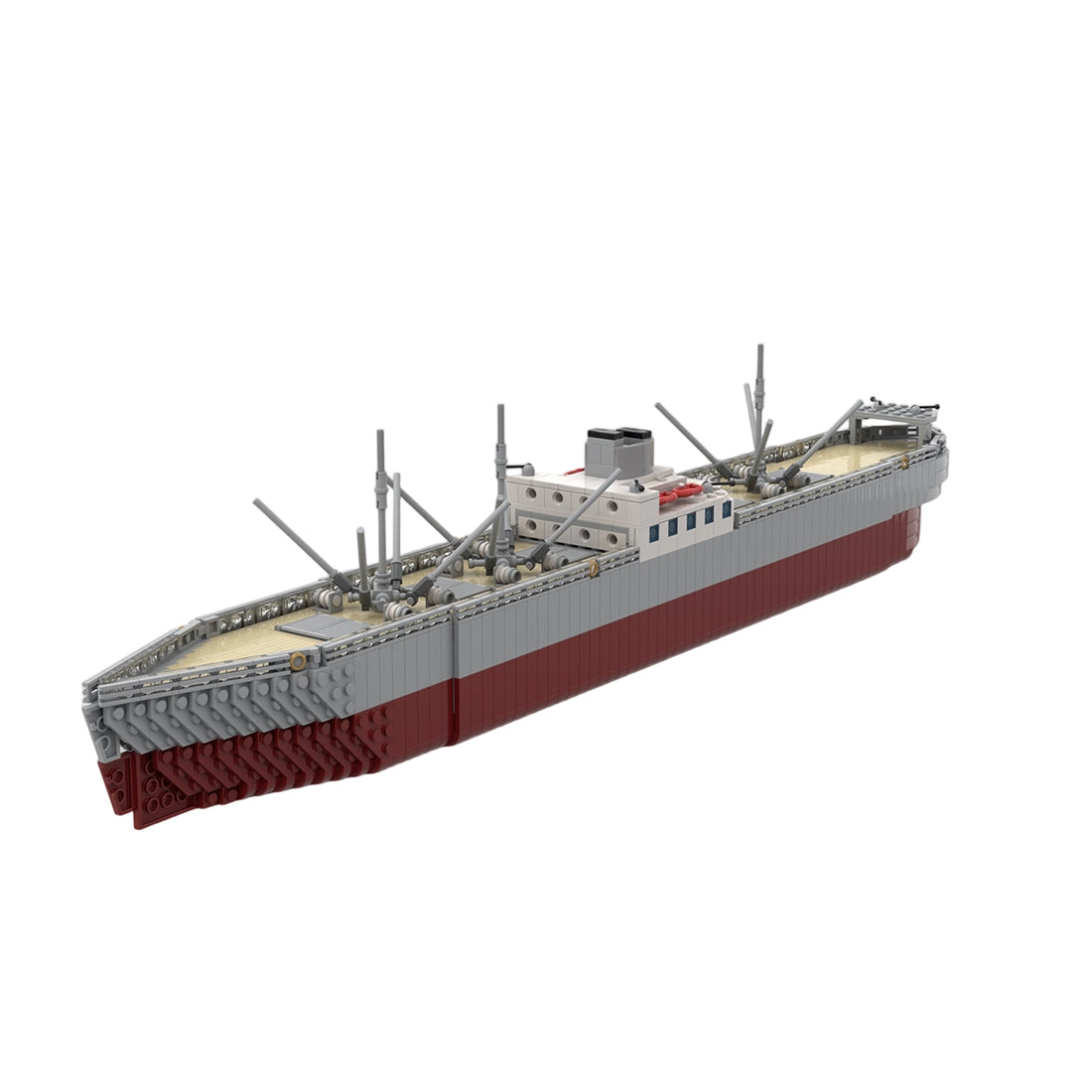 MOC WWII Liberty Cargo Ship Building Blocks Model, Historical Transport Vessel Micro Brick Naval Display Set for Adults Collectors(3172PCS) - cubertime