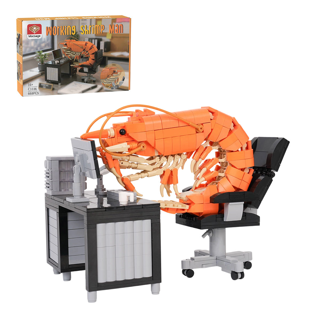 MOC Working Shrimp Man Building Blocks Set (675PCS) - cubertime