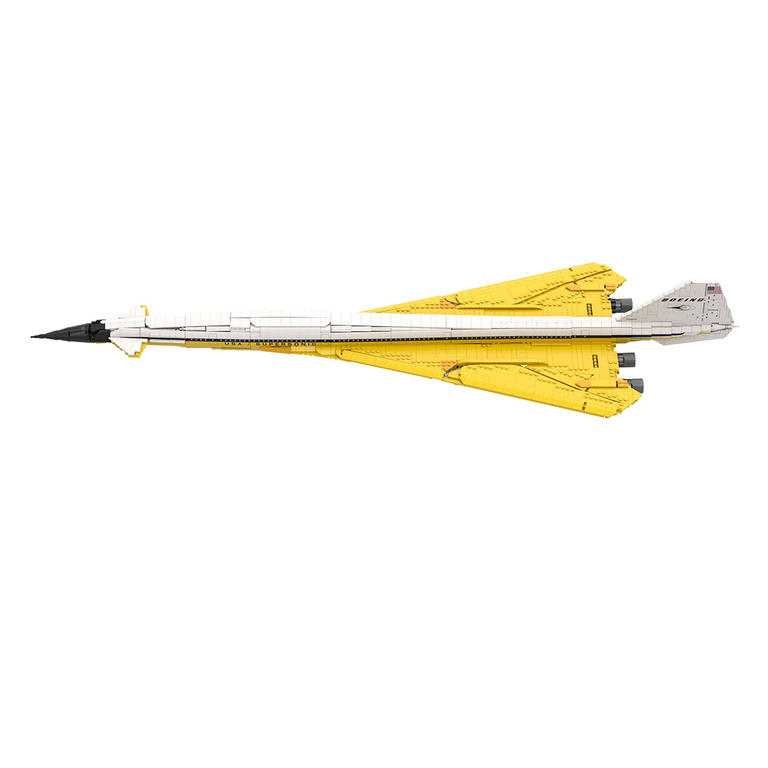 MOC 1/80 Scale B2707-200 TWA SST American Boeing Supersonic Passenger Aircraft Building Block Set(4034PCS/4022PCS) - cubertime