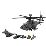 MOC‑148055 AH-64E Apache Guardian Helicopter Airplane Assembly Model Building Blocks Set Creative Ornament - cubertime