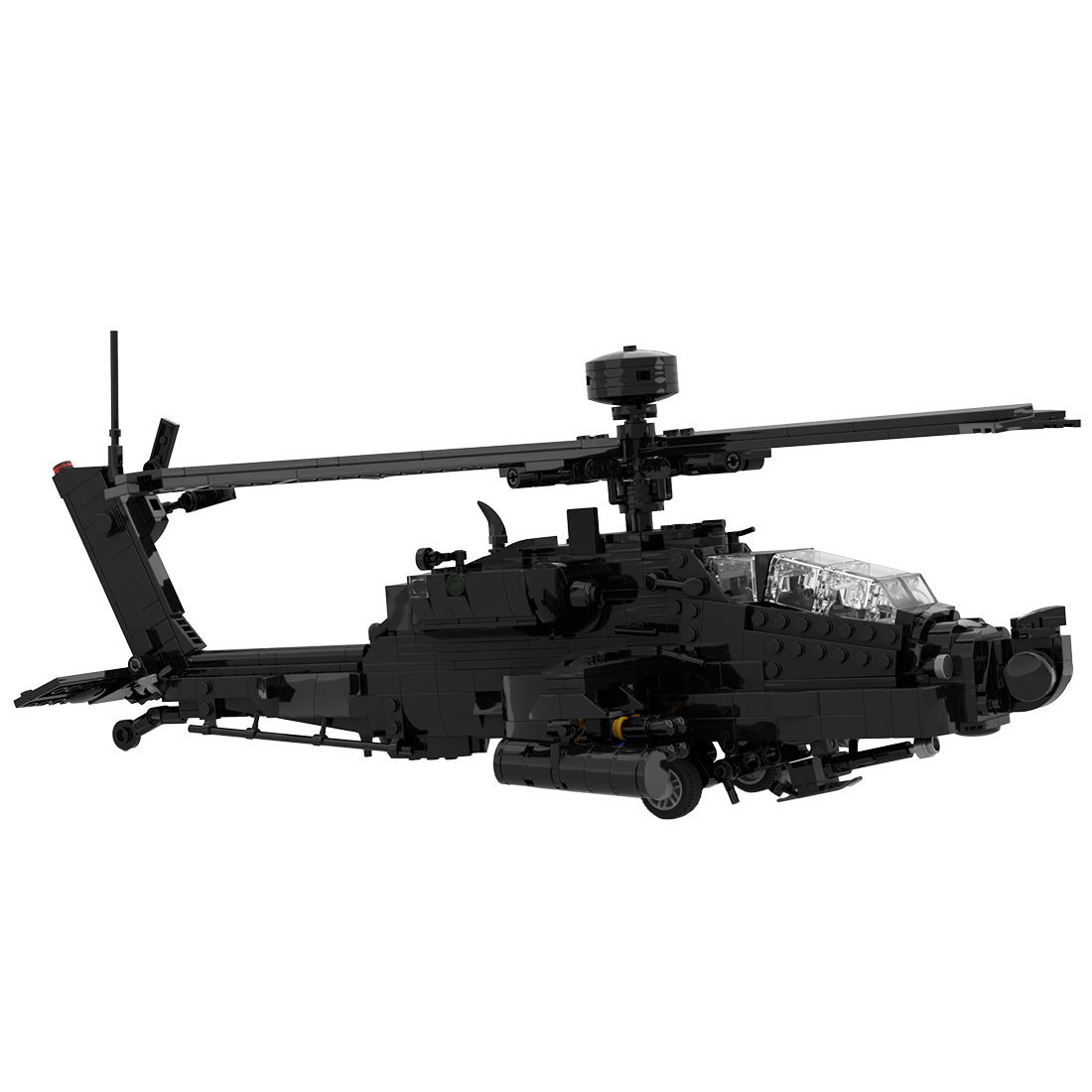 MOC‑148055 AH-64E Apache Guardian Helicopter Airplane Assembly Model Building Blocks Set Creative Ornament - cubertime