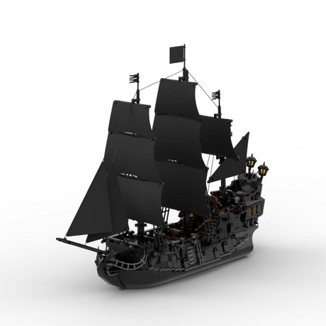 MOC The Black Pearl Medieval Pirate Ship Model Particle Building Blocks Set (3051PCS) - cubertime