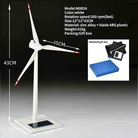 Metal Solar Windmill Model (White with 300 RPM Rotation Speed/Silver with 8-10 RPM Rotation Speed) - cubertime