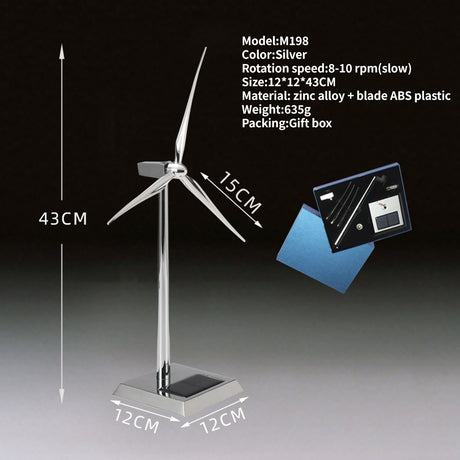 Metal Solar Windmill Model (White with 300 RPM Rotation Speed/Silver with 8-10 RPM Rotation Speed) - cubertime