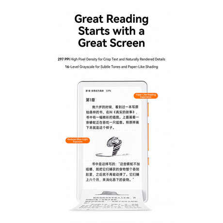 Metalio E-INK4 Plus AI E-Reader, 4.7-Inch 297 PPI E-Ink Touchscreen with Front Light, 2000 mAh Battery, Voice AI, Translation, AI Drawing, Open-Source Firmware, Wi-Fi, 16GB TF Card Included - cubertime