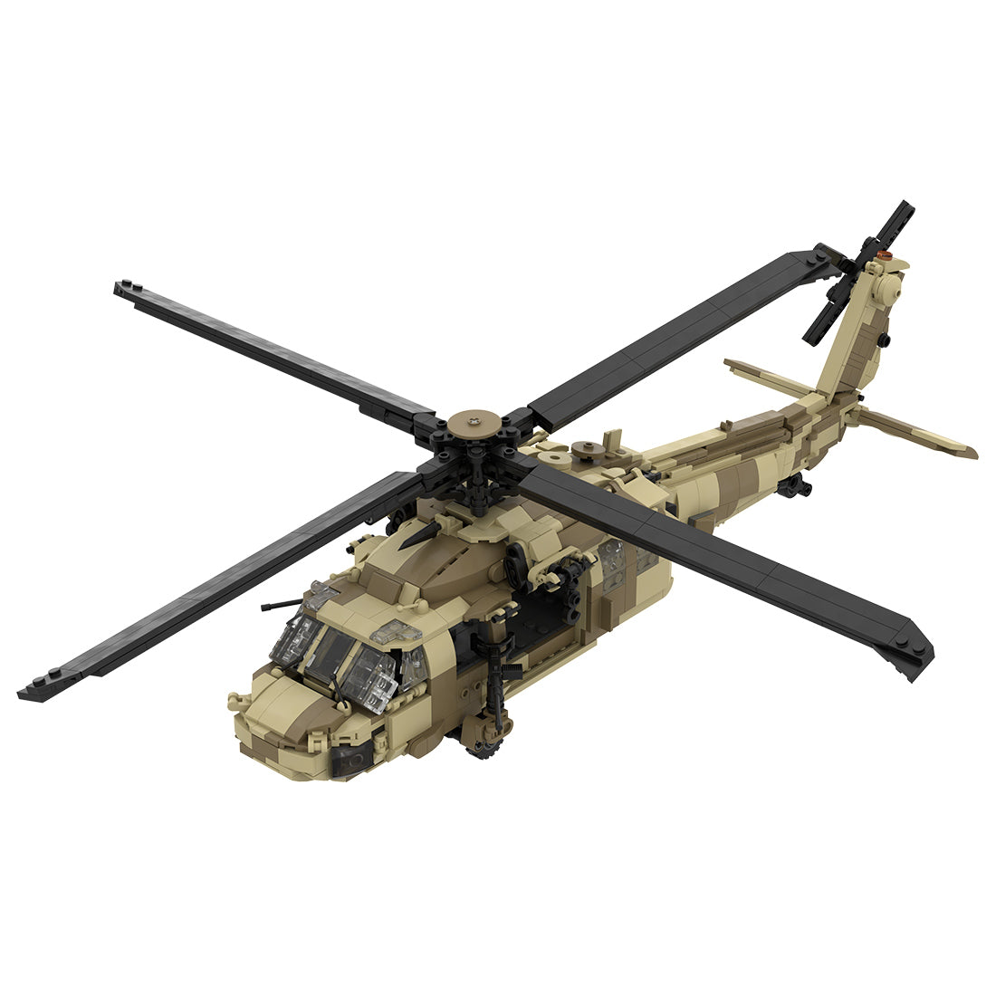 Military Helicopter Building Blocks Model Kit, Rotating Main Rotor & Tail Rotor, Opening Side Door, Built-In Turret, Transparent Canopy, Realistic Landing Gear, Collectible Display Set (1442PCS) - cubertime