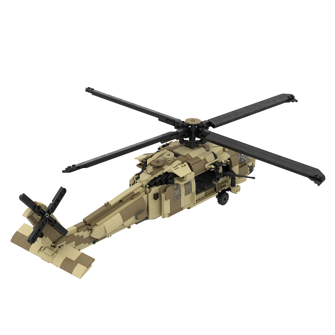 Military Helicopter Building Blocks Model Kit, Rotating Main Rotor & Tail Rotor, Opening Side Door, Built-In Turret, Transparent Canopy, Realistic Landing Gear, Collectible Display Set (1442PCS) - cubertime