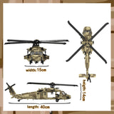 Military Helicopter Building Blocks Model Kit, Rotating Main Rotor & Tail Rotor, Opening Side Door, Built-In Turret, Transparent Canopy, Realistic Landing Gear, Collectible Display Set (1442PCS) - cubertime