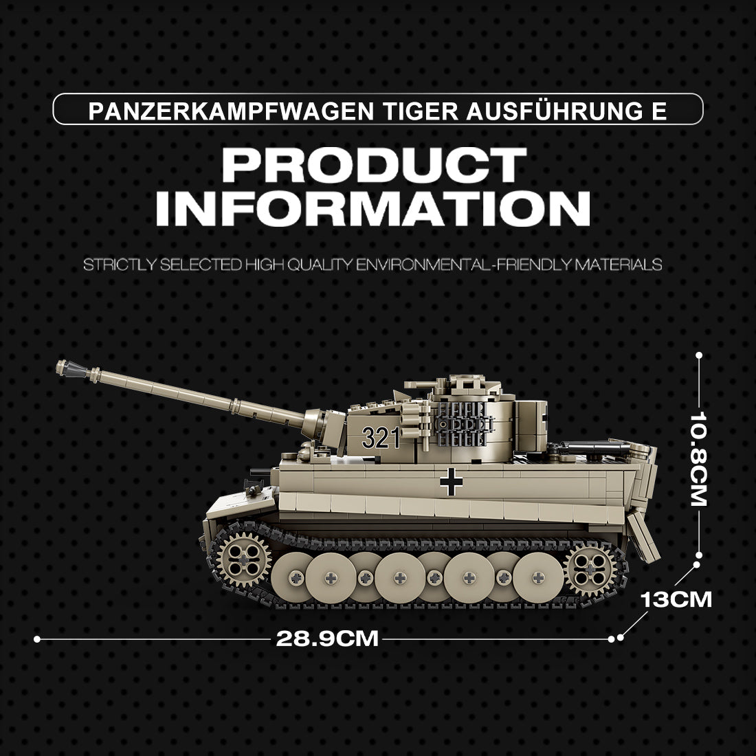 MOC 1/28 Scale German Tank Military MOC DIY Assembly Toy Building Blocks Set (1138PCS) - cubertime