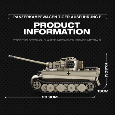 MOC 1/28 Scale German Tank Military MOC DIY Assembly Toy Building Blocks Set (1138PCS) - cubertime