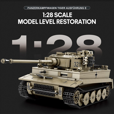 MOC 1/28 Scale German Tank Military MOC DIY Assembly Toy Building Blocks Set (1138PCS) - cubertime