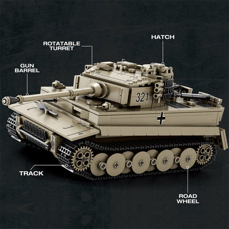 MOC 1/28 Scale German Tank Military MOC DIY Assembly Toy Building Blocks Set (1138PCS) - cubertime