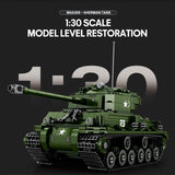 MOC 1/30 Scale M4A3E8 Tank Model MOC Building Blocks Set(836PCS) - cubertime