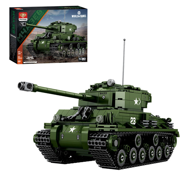 MOC 1/30 Scale M4A3E8 Tank Model MOC Building Blocks Set(836PCS) - cubertime