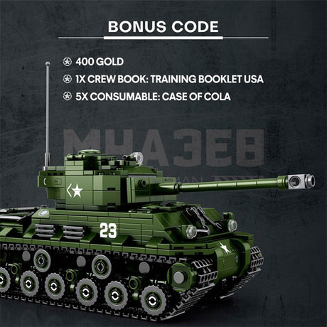 MOC 1/30 Scale M4A3E8 Tank Model MOC Building Blocks Set(836PCS) - cubertime