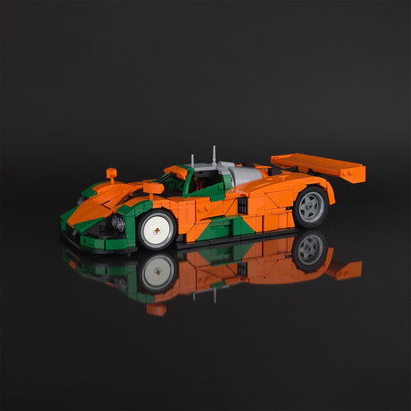 MOC Japanese Winning Racecar Building Blocks Set - Modular Sports Car Model with Removable Engine, Opening Doors, Display & Build Experience - cubertime