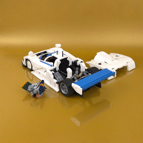 MOC Japanese Winning Racecar Building Blocks Set - Modular Sports Car Model with Removable Engine, Opening Doors, Display & Build Experience - cubertime
