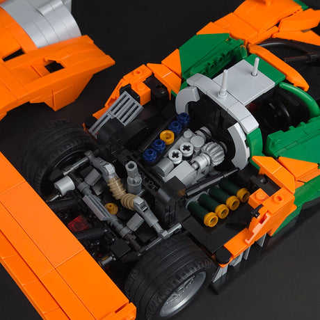 MOC Japanese Winning Racecar Building Blocks Set - Modular Sports Car Model with Removable Engine, Opening Doors, Display & Build Experience - cubertime