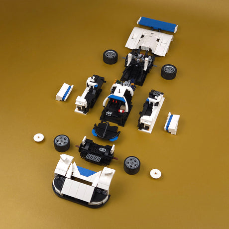 MOC Japanese Winning Racecar Building Blocks Set - Modular Sports Car Model with Removable Engine, Opening Doors, Display & Build Experience - cubertime