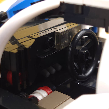 MOC Japanese Winning Racecar Building Blocks Set - Modular Sports Car Model with Removable Engine, Opening Doors, Display & Build Experience - cubertime
