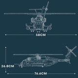 MOC-127265 1/35 Scale CH-53E Super Stallion Modern Military-themed Small Particles Building Blocks Set (2193PCS) - cubertime