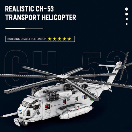MOC-127265 1/35 Scale CH-53E Super Stallion Modern Military-themed Small Particles Building Blocks Set (2193PCS) - cubertime