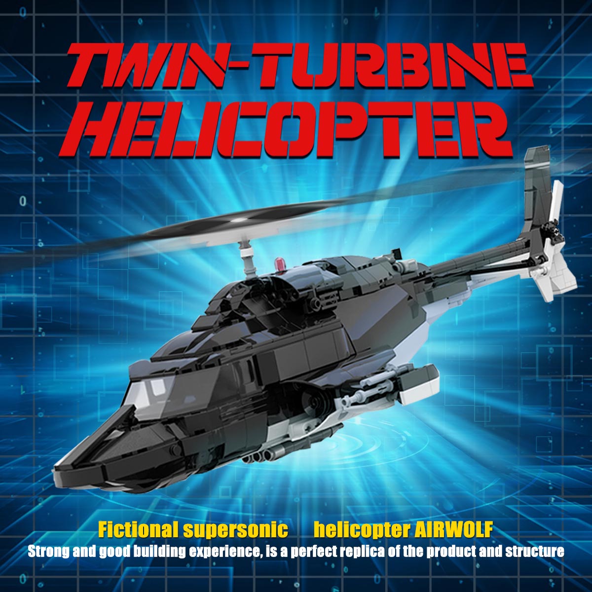 Mocsage MOC-149250 Helicopter Model Assembly Toy Building Blocks Set Creative Ornament - cubertime