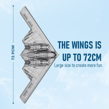 Mocsage MOC-166363 B2 Spirit 1/70 Scale Flying-Wing Ultra-High-Speed Intercontinental Stealth Strategic Bomber Model Building Blocks Set (1977PCS) - cubertime