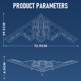Mocsage MOC-166363 B2 Spirit 1/70 Scale Flying-Wing Ultra-High-Speed Intercontinental Stealth Strategic Bomber Model Building Blocks Set (1977PCS) - cubertime