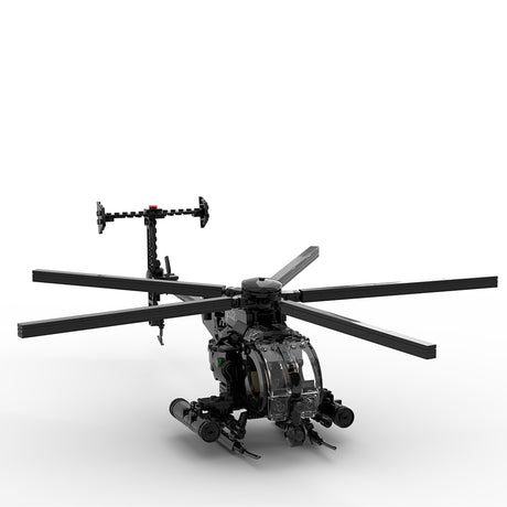 Mocsage MOC-88275 MH-6 Little Bird Helicopter Model Building Blocks Set - cubertime