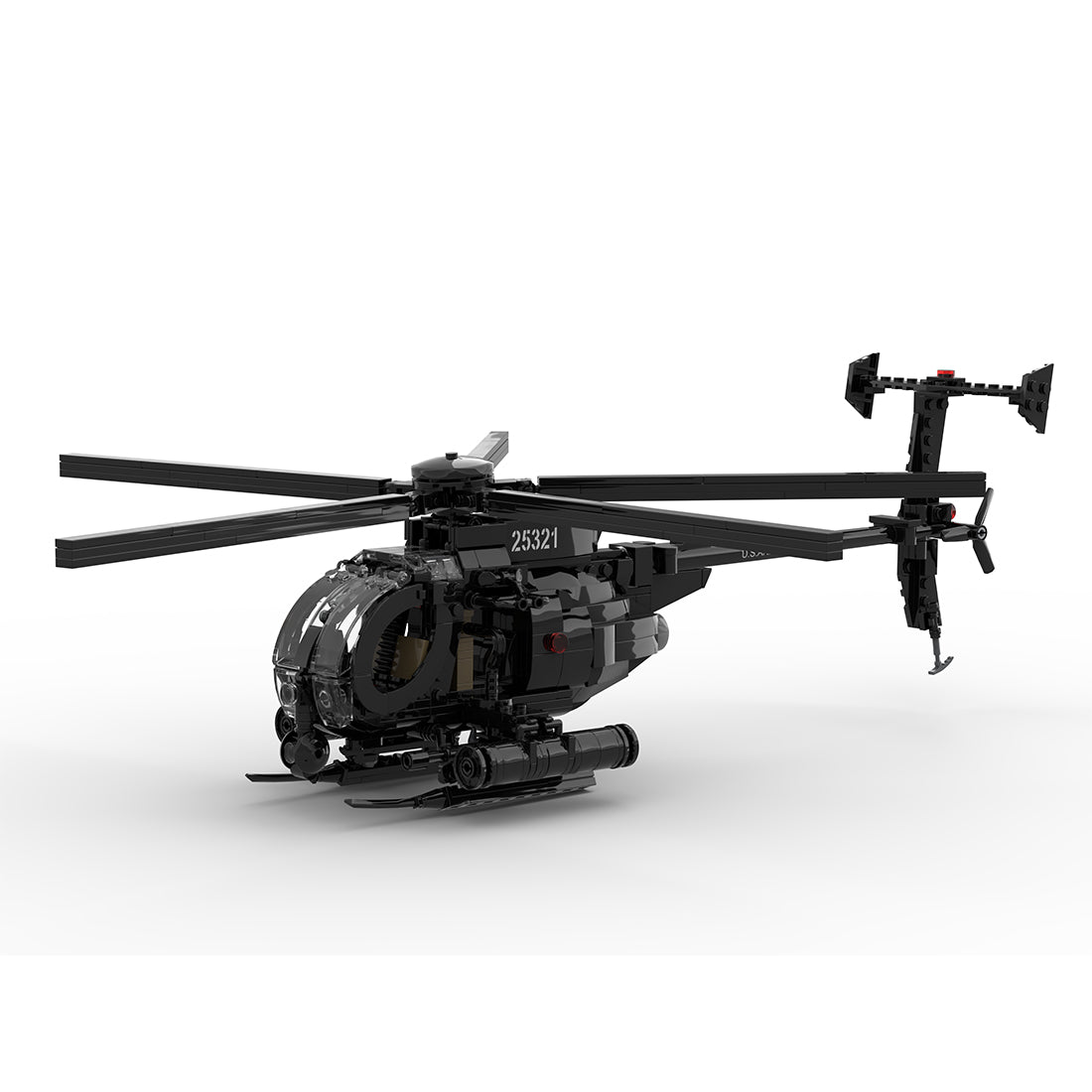 Mocsage MOC-88275 MH-6 Little Bird Helicopter Model Building Blocks Set - cubertime