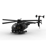Mocsage MOC-88275 MH-6 Little Bird Helicopter Model Building Blocks Set - cubertime