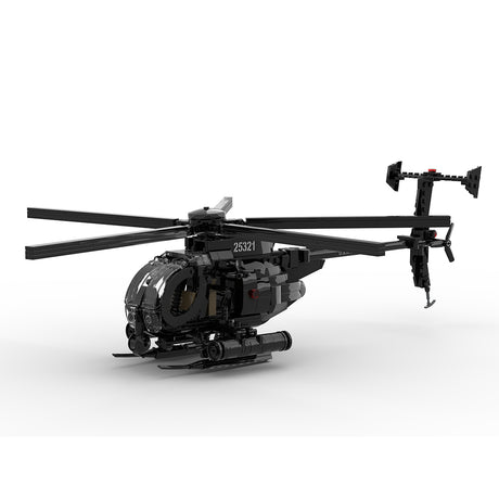Mocsage MOC-88275 MH-6 Little Bird Helicopter Model Building Blocks Set - cubertime