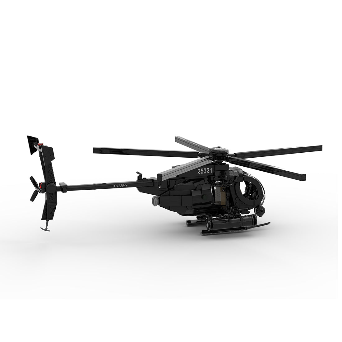 Mocsage MOC-88275 MH-6 Little Bird Helicopter Model Building Blocks Set - cubertime