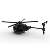 Mocsage MOC-88275 MH-6 Little Bird Helicopter Model Building Blocks Set - cubertime