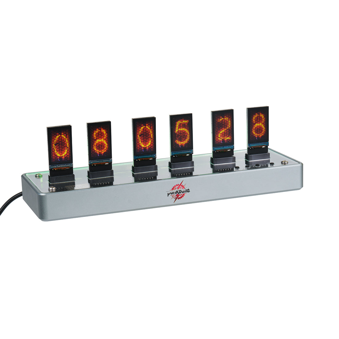 Nixie-Tube Style IPS Color Display Digital Clock, Desktop Ambient Light - cubertime