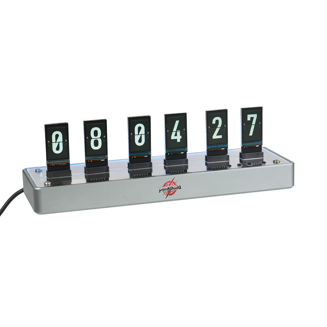 Nixie-Tube Style IPS Color Display Digital Clock, Desktop Ambient Light - cubertime