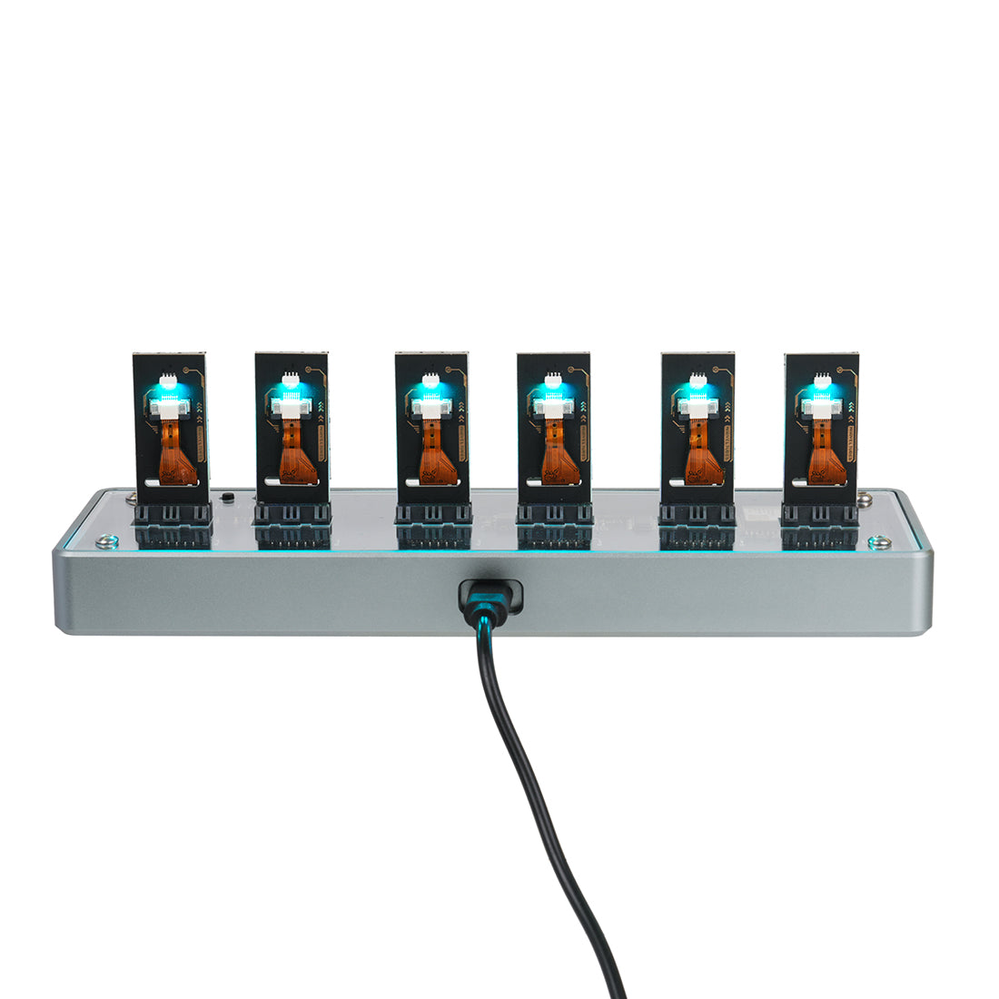 Nixie-Tube Style IPS Color Display Digital Clock, Desktop Ambient Light - cubertime