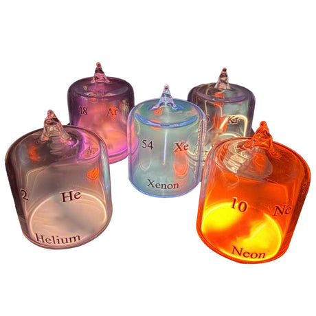 Periodic Table Inert Gas Collection Set, High Purity Glass Sealed Display for Science Enthusiasts (Cylinder) - cubertime