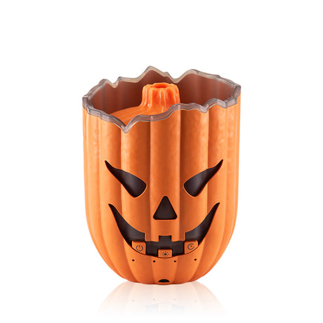 Pumpkin Aroma Diffuser, Halloween Pumpkin Humidifier with Colorful LED Lights, Ultrasonic Cool Mist Essential Oil Diffuser with Jellyfish Mist and Flame Effects, 300mL Water Tank for Bedroom Home Decor - cubertime