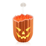 Pumpkin Aroma Diffuser, Halloween Pumpkin Humidifier with Colorful LED Lights, Ultrasonic Cool Mist Essential Oil Diffuser with Jellyfish Mist and Flame Effects, 300mL Water Tank for Bedroom Home Decor - cubertime