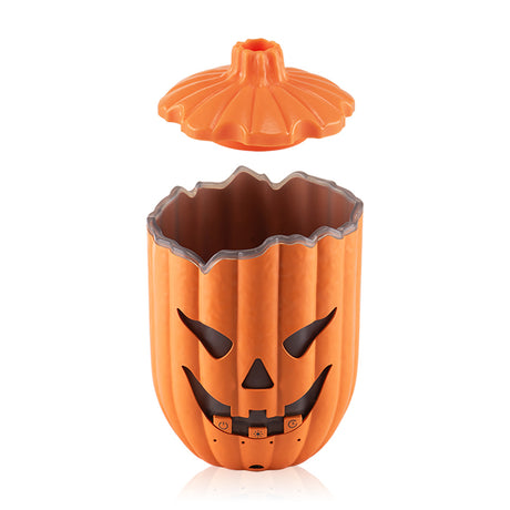 Pumpkin Aroma Diffuser, Halloween Pumpkin Humidifier with Colorful LED Lights, Ultrasonic Cool Mist Essential Oil Diffuser with Jellyfish Mist and Flame Effects, 300mL Water Tank for Bedroom Home Decor - cubertime