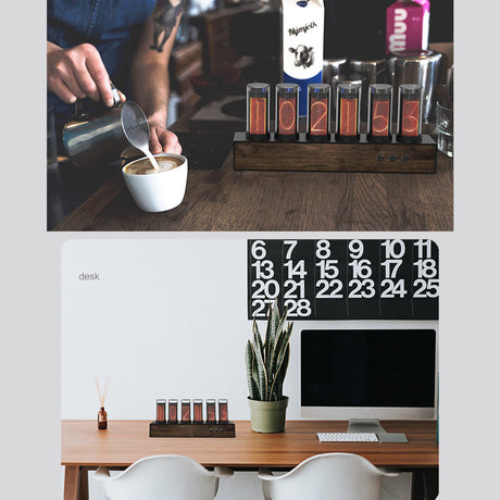 RGB Nixie Tube Clock, Solid-Wood Minimalist Modern Clock, Creative Desk Clock - cubertime