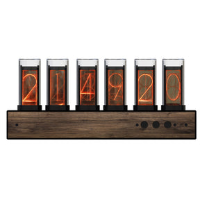 RGB Nixie Tube Clock, Solid-Wood Minimalist Modern Clock, Creative Desk Clock - cubertime