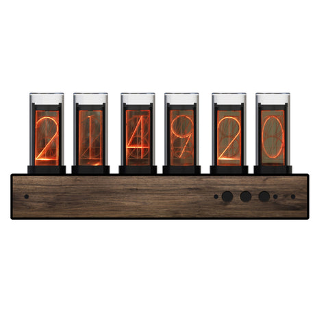 RGB Nixie Tube Clock, Solid-Wood Minimalist Modern Clock, Creative Desk Clock - cubertime