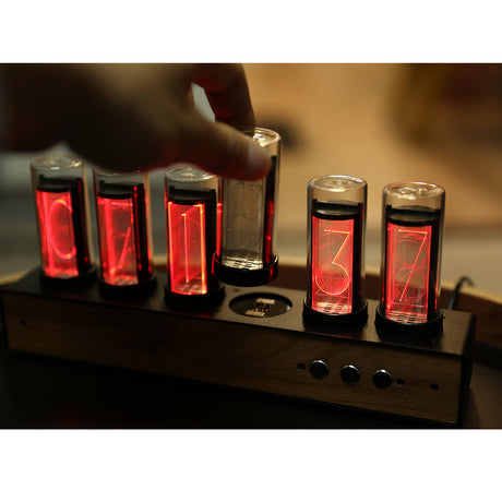 RGB Nixie Tube Clock, Solid-Wood Minimalist Modern Clock, Creative Desk Clock - cubertime