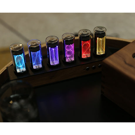RGB Nixie Tube Clock, Solid-Wood Minimalist Modern Clock, Creative Desk Clock - cubertime