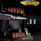 RGB Nixie Tube Style Clock with Wood Case, Full Color LED Desk Clock, Retro Digital Time Display, Gaming Setup Ambient Light, Esports Desktop Decor (US Plug/EU Plug) - cubertime
