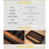 RGB Nixie Tube Style Clock with Wood Case, Full Color LED Desk Clock, Retro Digital Time Display, Gaming Setup Ambient Light, Esports Desktop Decor (US Plug/EU Plug) - cubertime