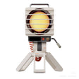 Retro Spotlight Desk Fan, 100-Level Stepless Rate Control, RGB Ambient Light, LED Dot Display, 5000mAh Rechargeable Battery, Type-C Charging, Adjustable Tripod Stand and Magnetic Grill Cover - cubertime